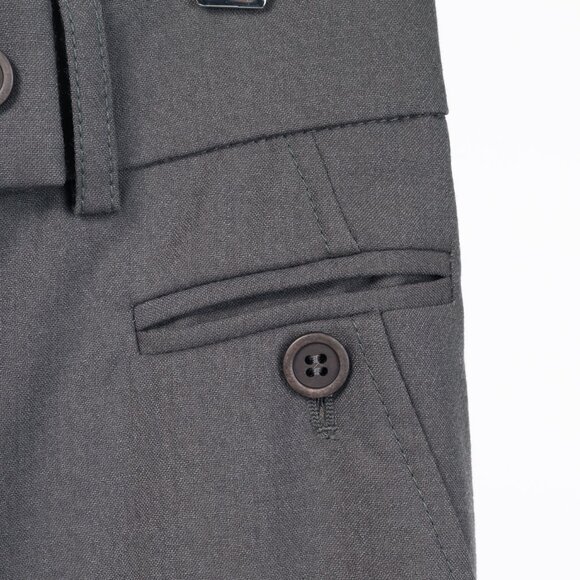 Brunello Cucinelli Grey Wool Double-Button-Fly Trousers - Picture 5 of 12